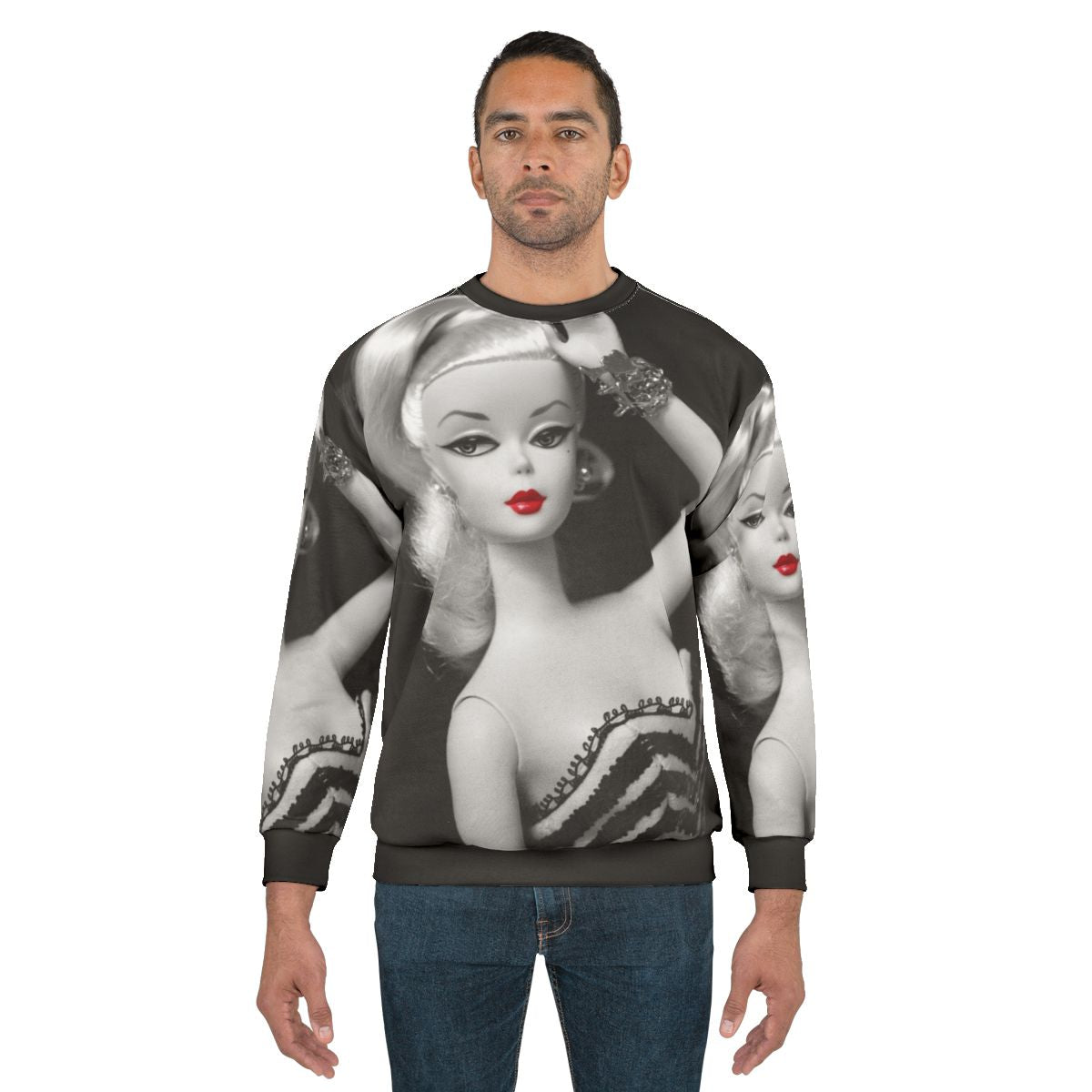 Vintage Silkstone Doll Sweatshirt with Black and White Design