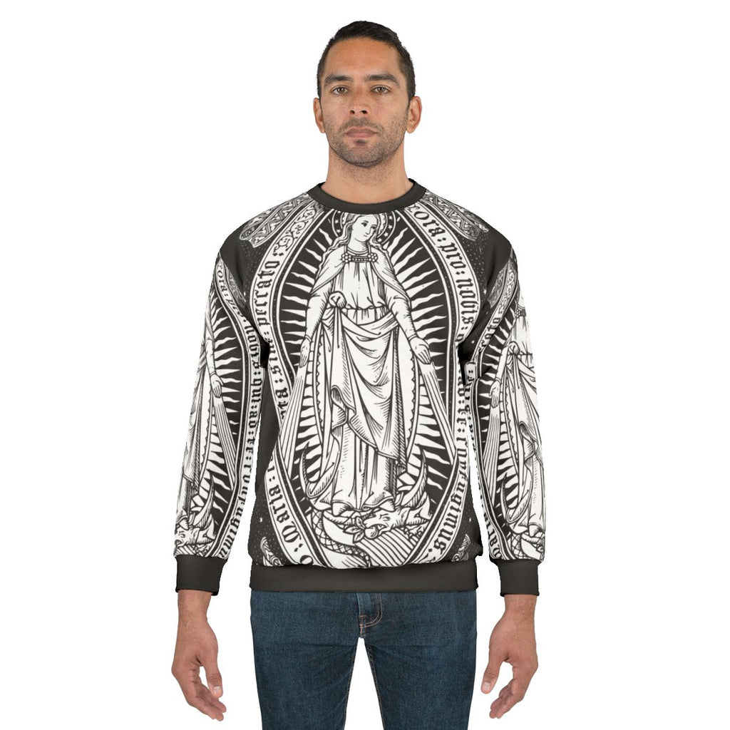 Vintage Virgin Mary Engraved Sweatshirt