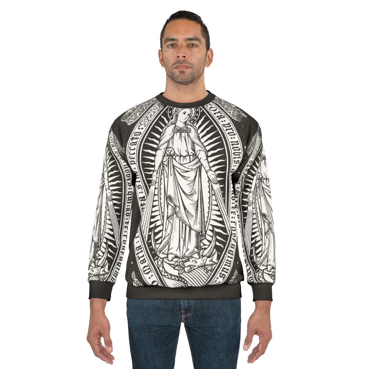 Vintage Virgin Mary Engraved Sweatshirt