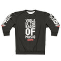 Funny viola player sweatshirt with "Viola Is The Bacon Of Music" quote