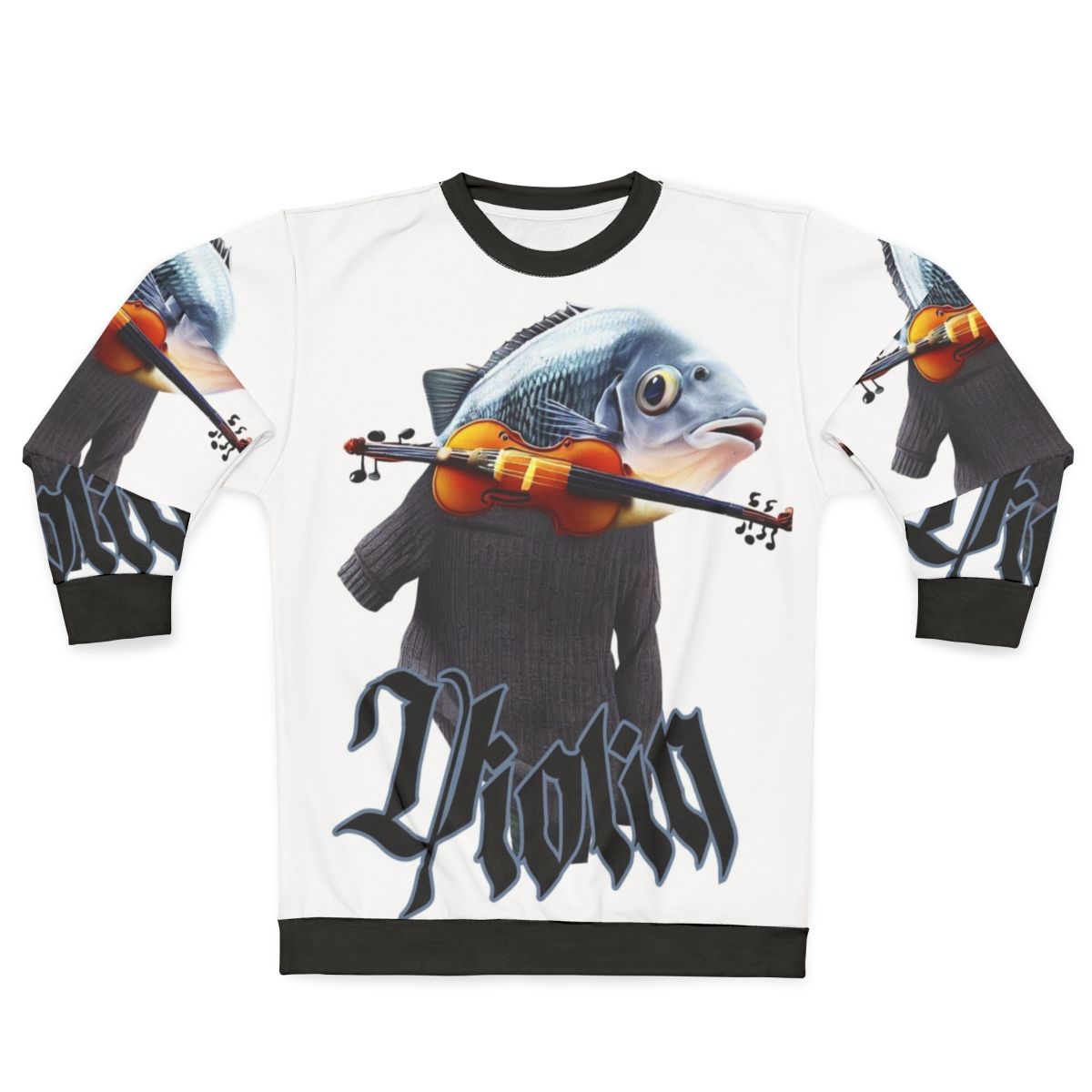 Violin Fish Design Sweatshirt