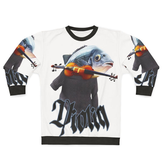 Violin Fish Design Sweatshirt