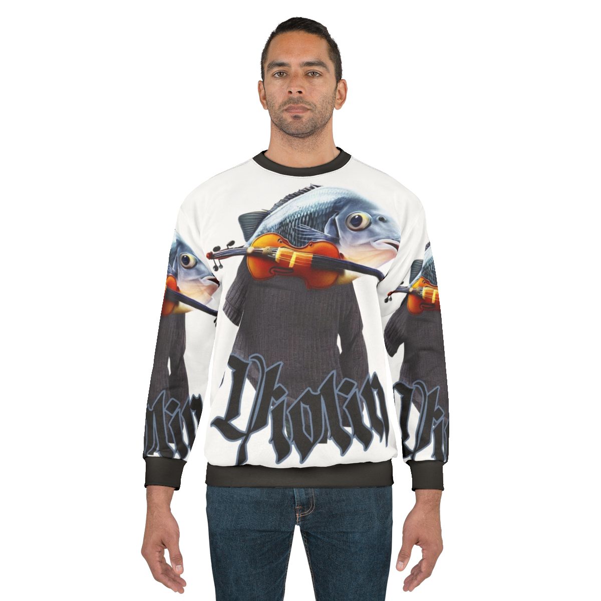 Violin Fish Design Sweatshirt
