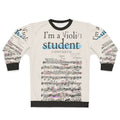 Violin student sweatshirt with classical music notes and design
