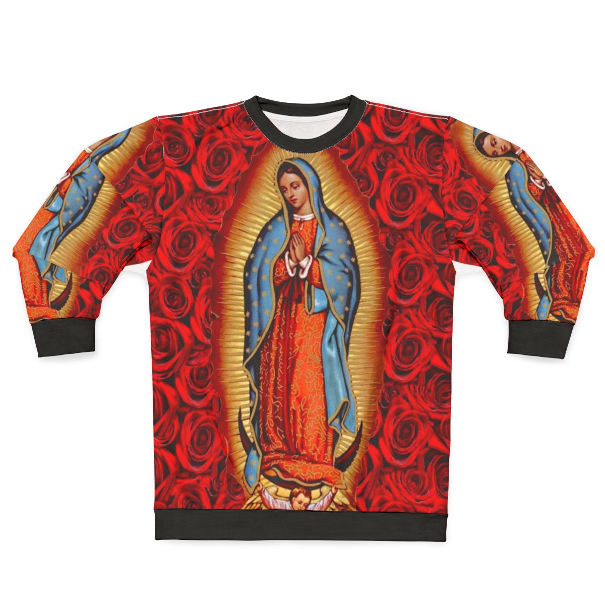 Virgen De Guadalupe Catholic Sweatshirt for Lowrider Enthusiasts