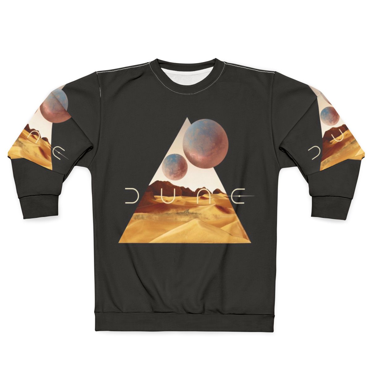 Dune Arrakis Surfer Sweatshirt with Sandworm and Desert Landscape