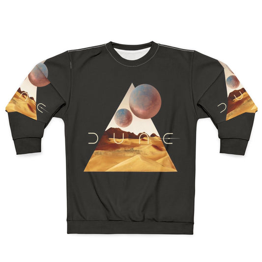 Dune Arrakis Surfer Sweatshirt with Sandworm and Desert Landscape