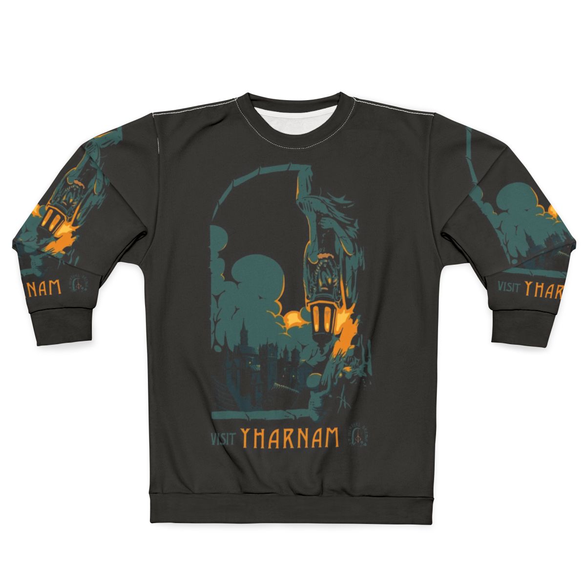 Bloodborne-inspired Yharnam adventure travel sweatshirt