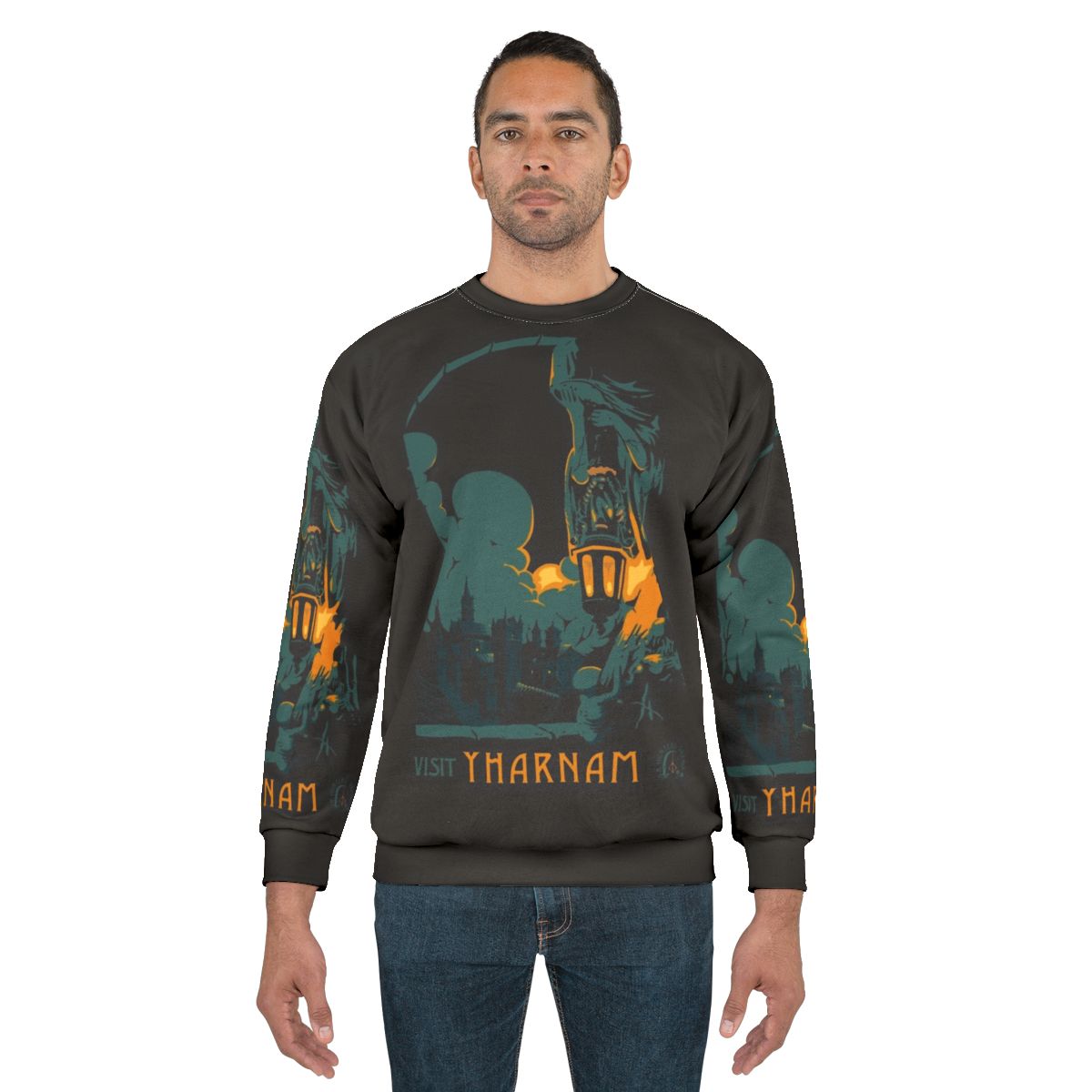 Bloodborne-inspired Yharnam adventure travel sweatshirt