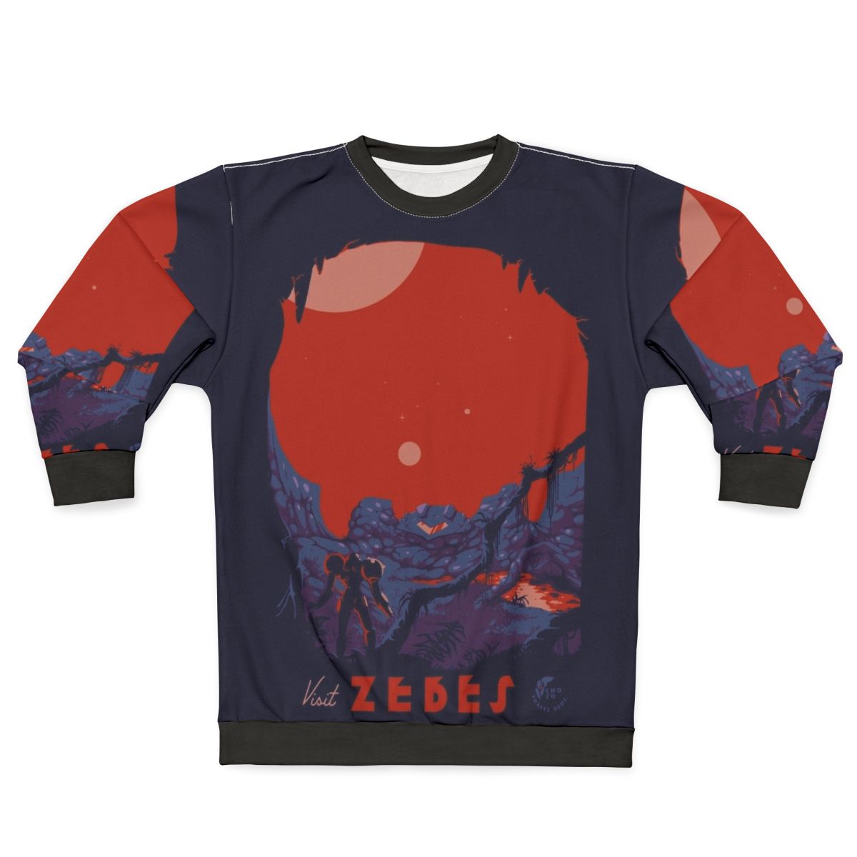 "Metroid-inspired 'Visit Zebes' Retro Sweatshirt"