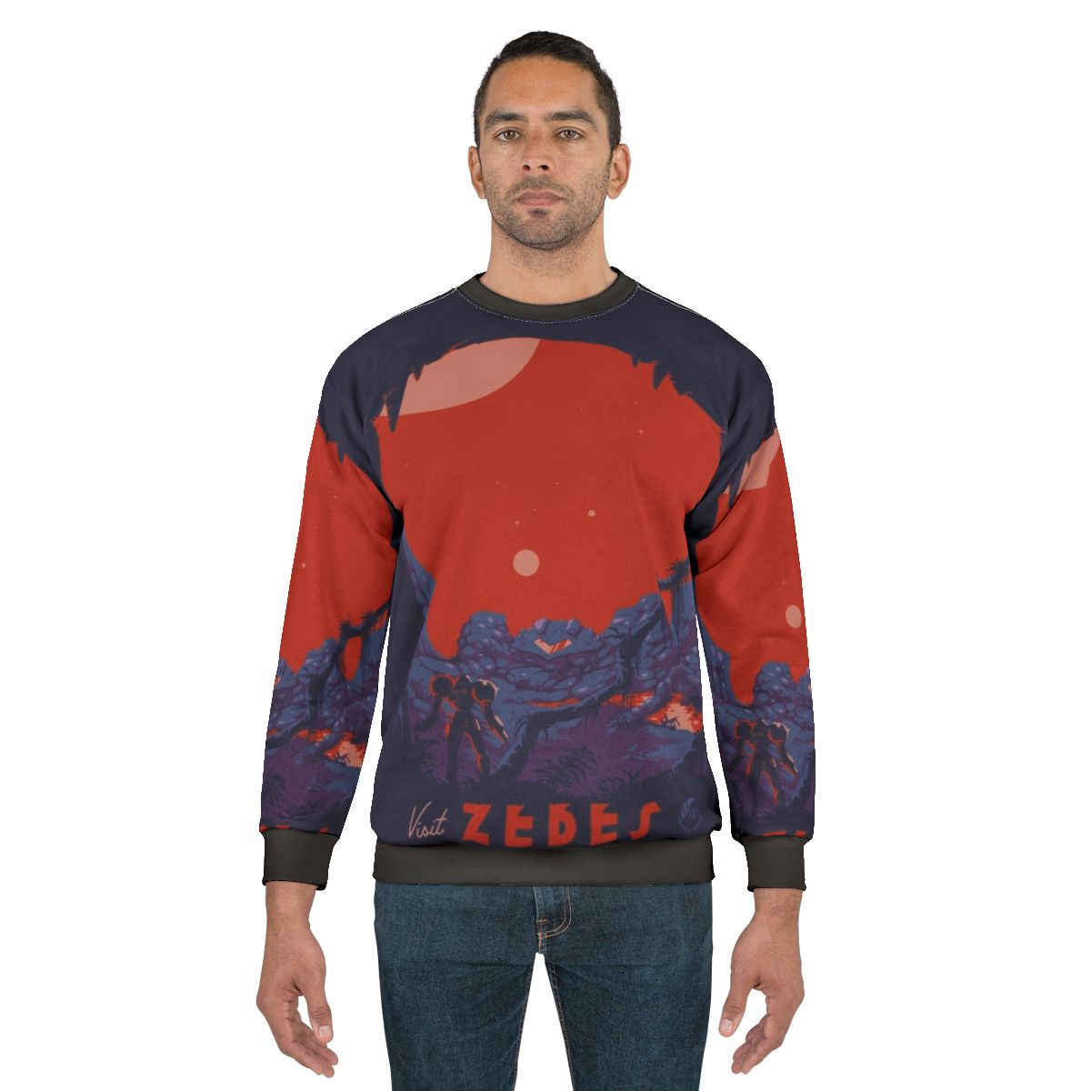 "Metroid-inspired 'Visit Zebes' Retro Sweatshirt"