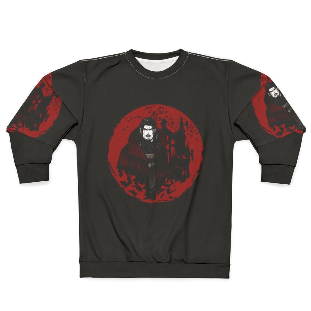 Dracula Castlevania inspired sweatshirt with Vlad Tepes, the vampire