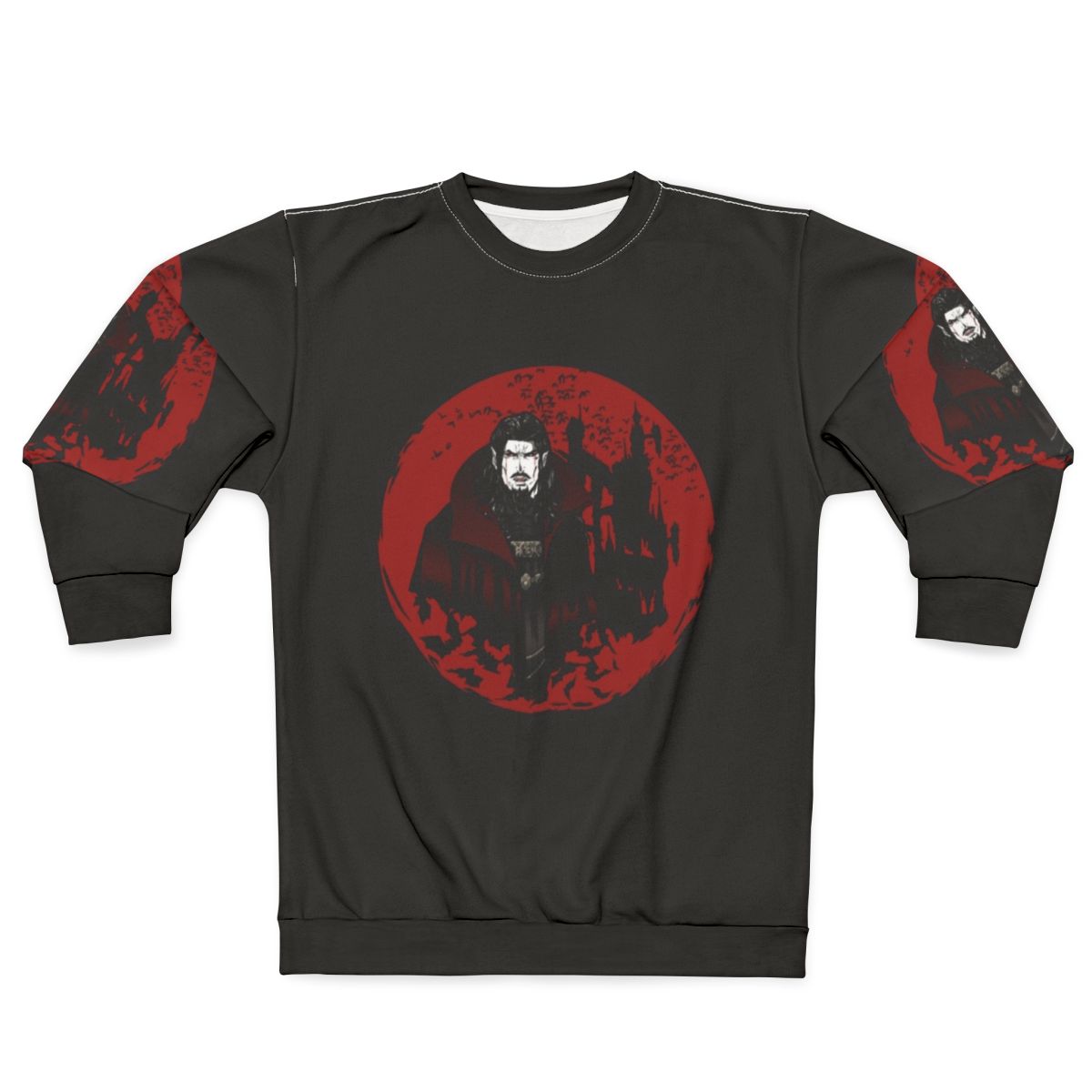 Dracula Castlevania inspired sweatshirt with Vlad Tepes, the vampire
