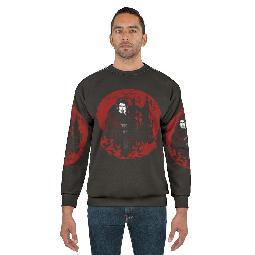 Dracula Castlevania inspired sweatshirt with Vlad Tepes, the vampire