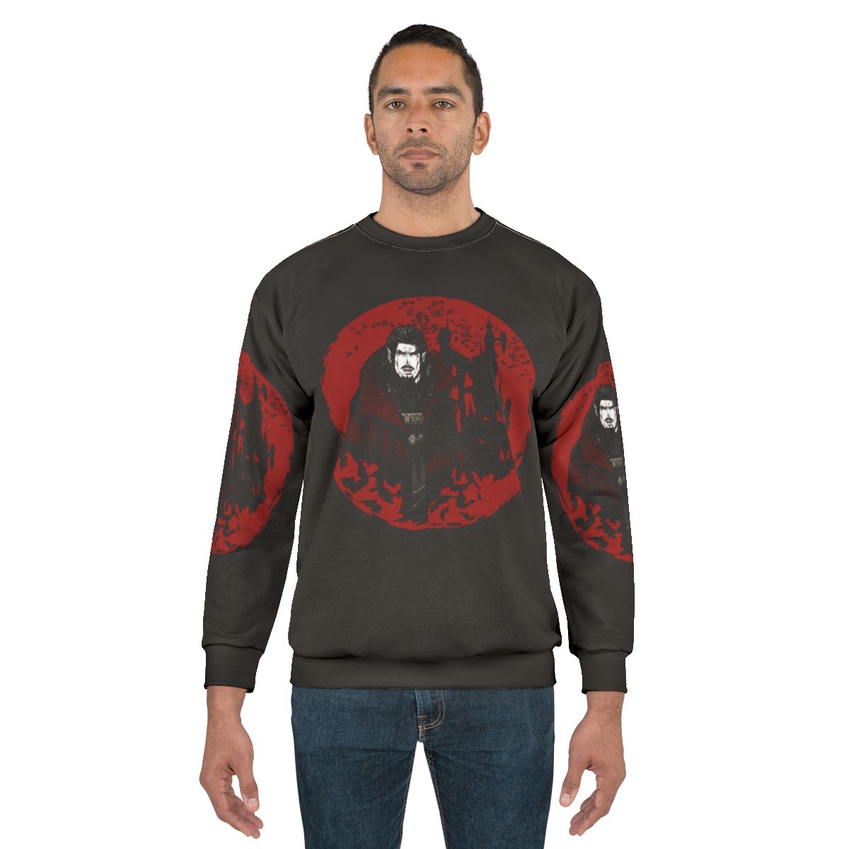 Dracula Castlevania inspired sweatshirt with Vlad Tepes, the vampire