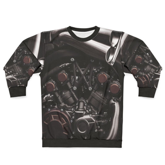 Vmax motorcycle sweatshirt with selective color design