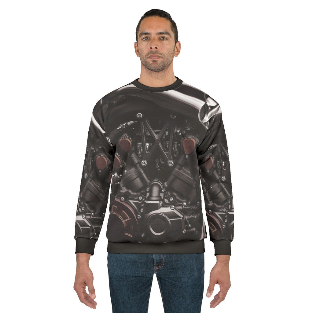 Vmax motorcycle sweatshirt with selective color design