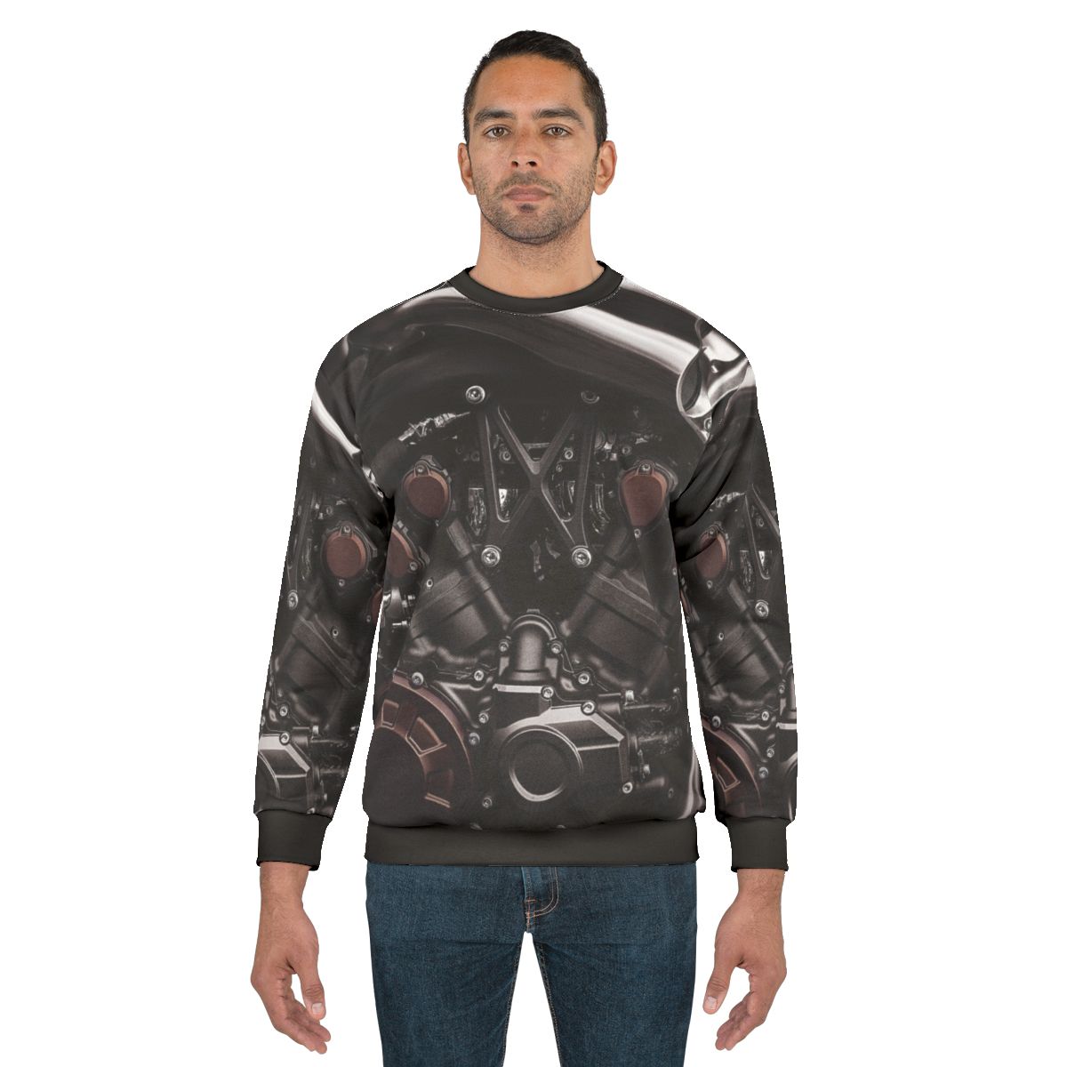 Vmax motorcycle sweatshirt with selective color design
