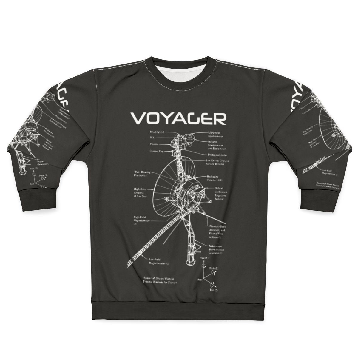 Voyager Program Interstellar Spacecraft White Sweatshirt