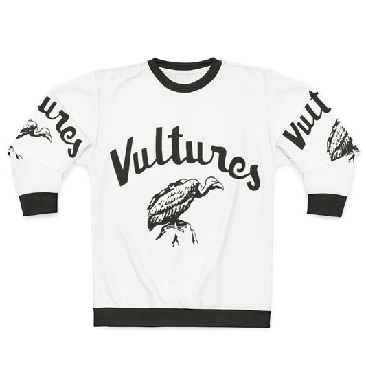 Blondie's Vultures graphic printed on a grey sweatshirt