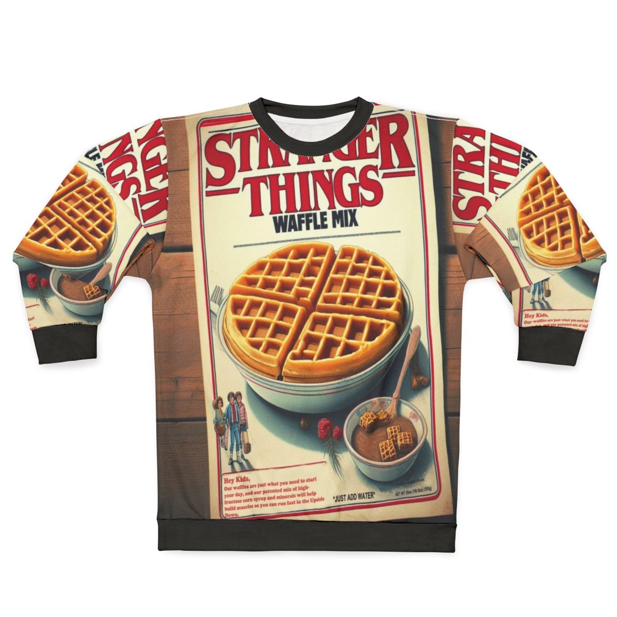 Waffle mix graphic sweatshirt with stranger things design