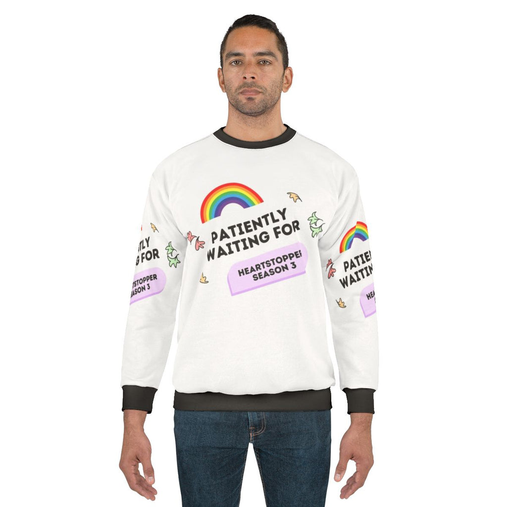 Heartstopper Season 3 Sweatshirt featuring the characters Nick, Charlie, Tara, and Darcy