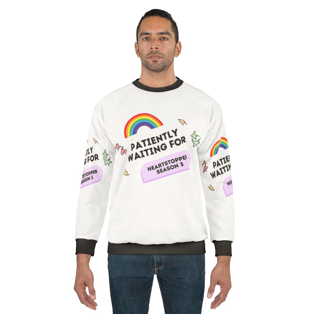 Heartstopper Season 3 Sweatshirt featuring the characters Nick, Charlie, Tara, and Darcy