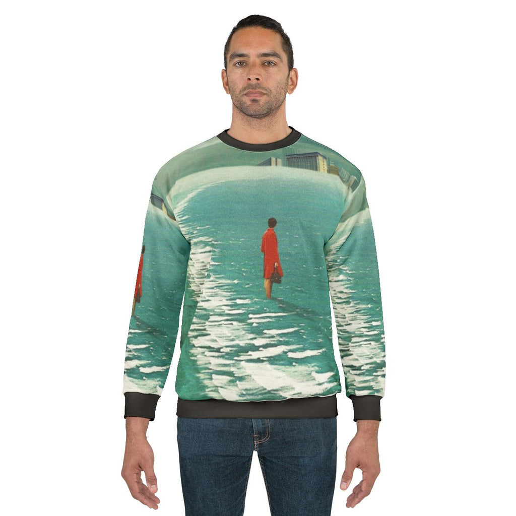 Urban landscape surreal sweatshirt with "Waiting For The Cities To Fade Out" design