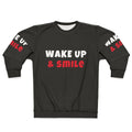 Wake up and smile sweatshirt with activities and hobbies