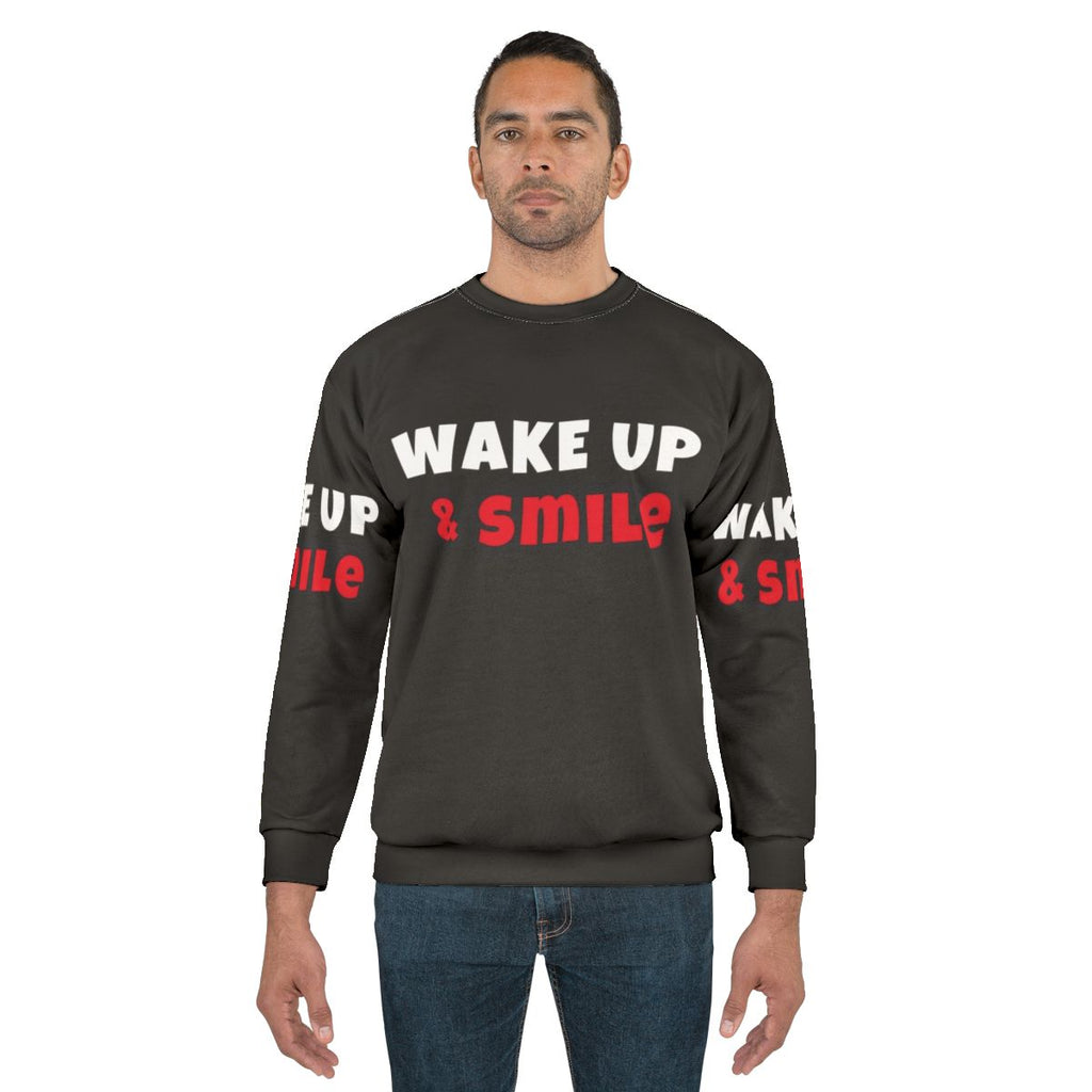 Wake up and smile sweatshirt with activities and hobbies
