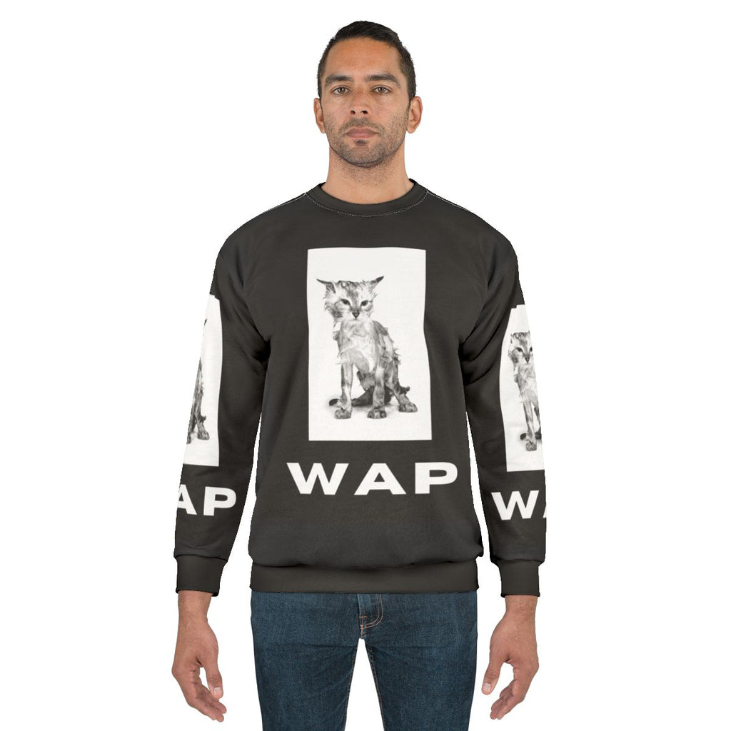 Funny cat "wap tee" sweatshirt with adorable kitten design