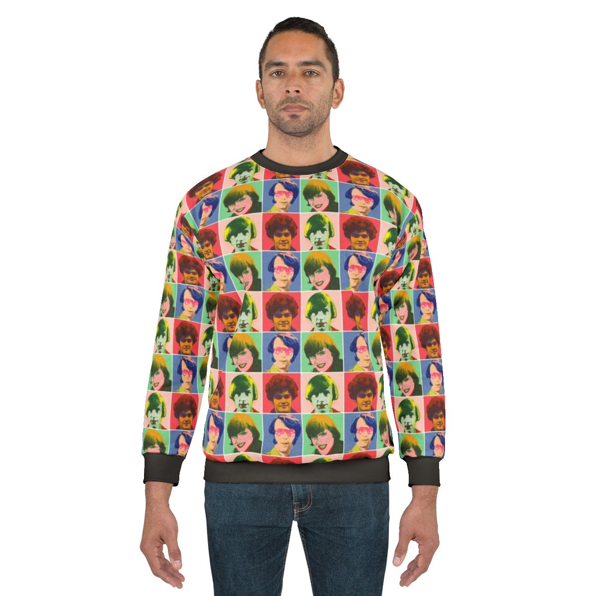 Warhol-inspired Monkees checkered sweatshirt