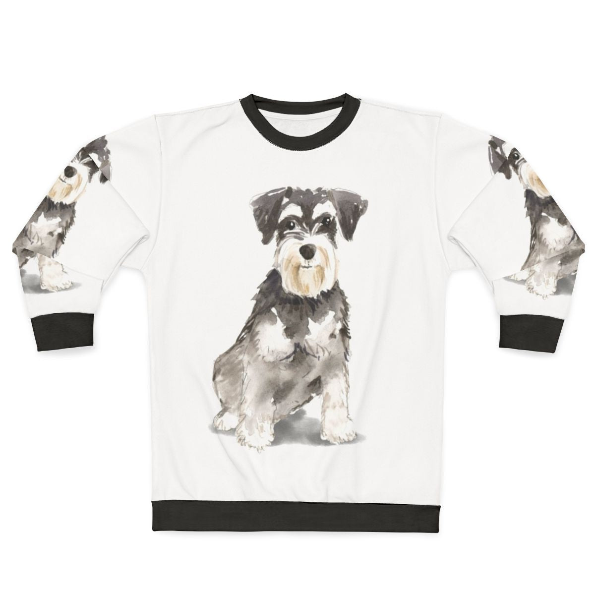 Watercolor miniature schnauzer dog sweatshirt