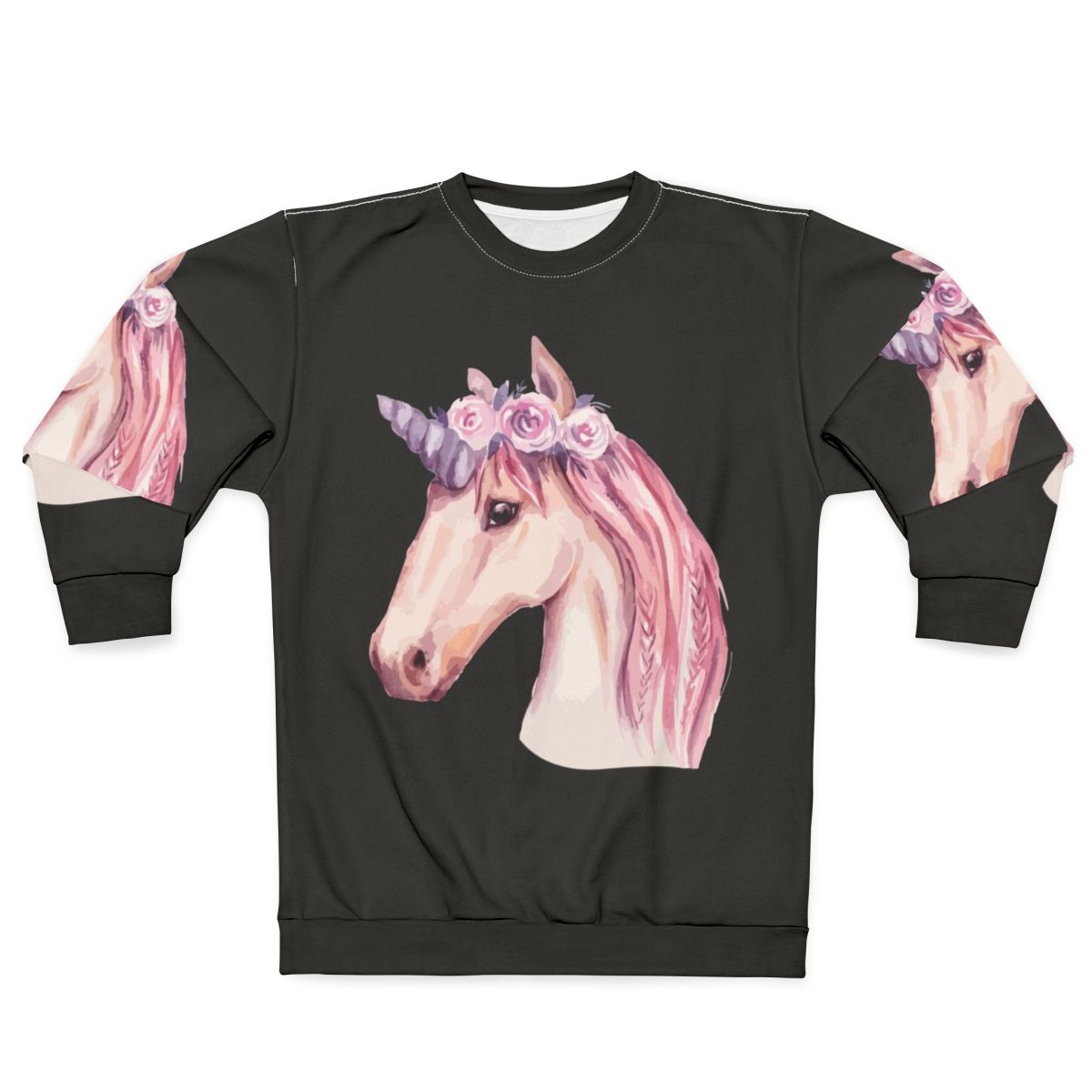 Soft and Cozy Pink Unicorn Watercolor Sweatshirt