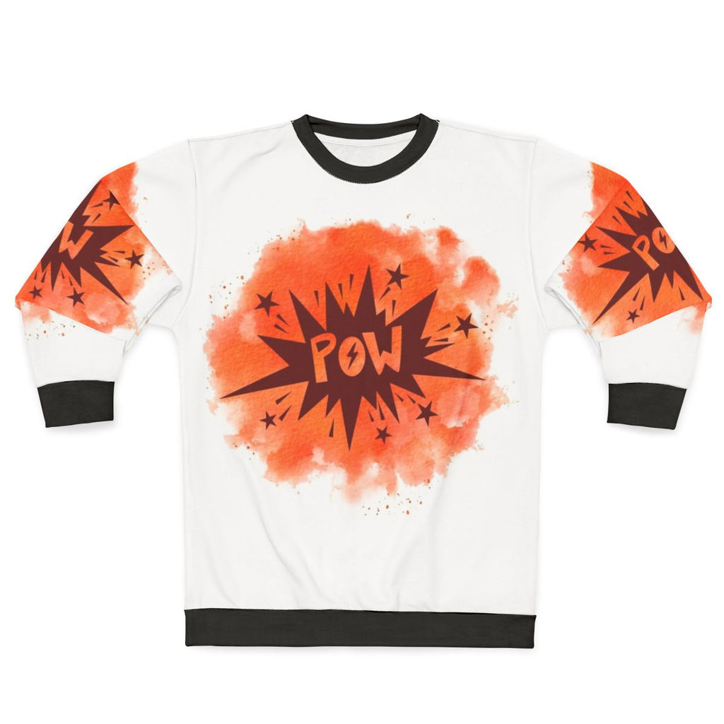 Watercolor superhero pow sweatshirt