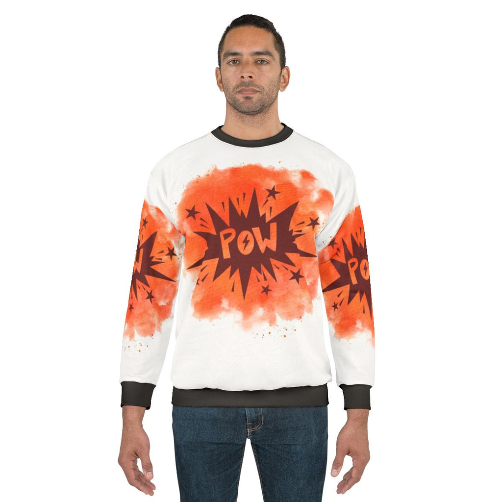 Watercolor superhero pow sweatshirt