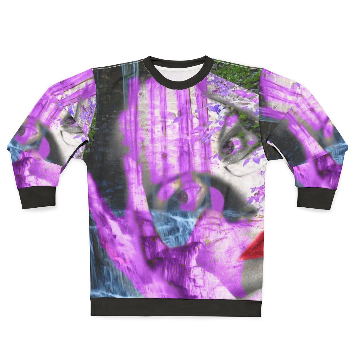 Waterfall sweatshirt with abstract, surreal design