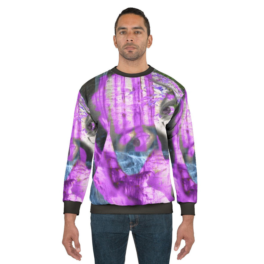 Waterfall sweatshirt with abstract, surreal design