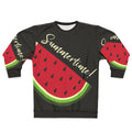 Black sweatshirt with a watermelon design