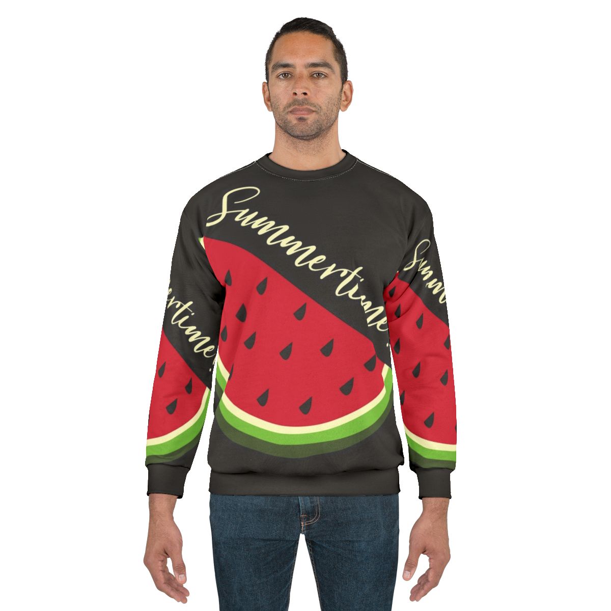 Black sweatshirt with a watermelon design