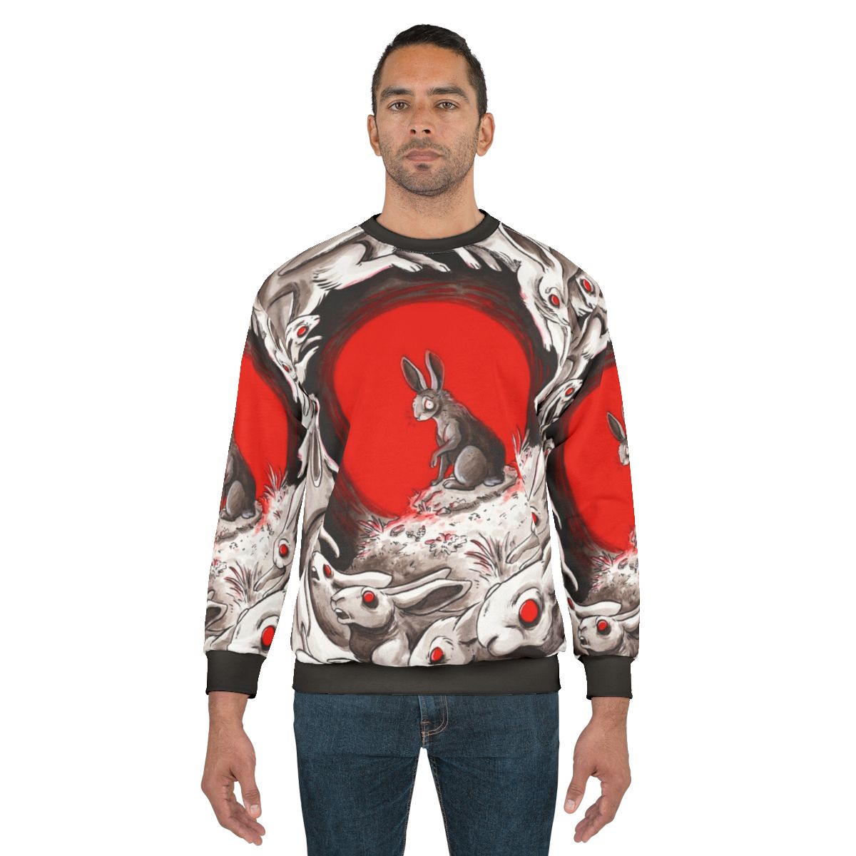 Watership Down inspired sweatshirt with rabbit characters Fiver and Hazel