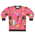 Ice cream inspired sweatshirt with fun, colorful graphics