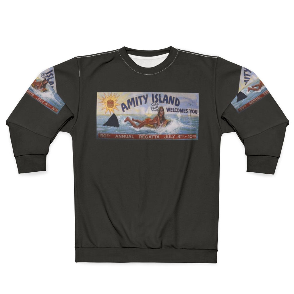 Jaws Amity Island Sweatshirt with Classic Movie Graphic