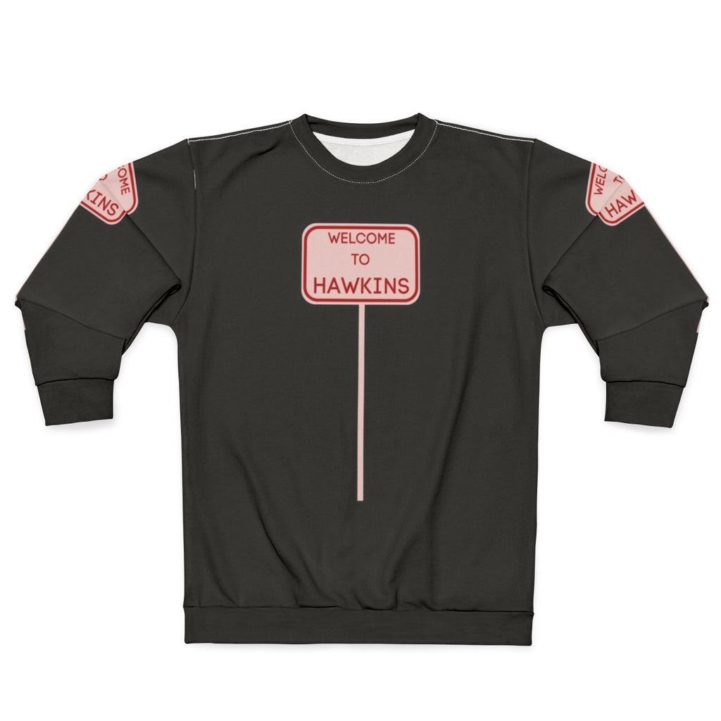 Hawkins Sweatshirt featuring Stranger Things characters and the Demogorgon
