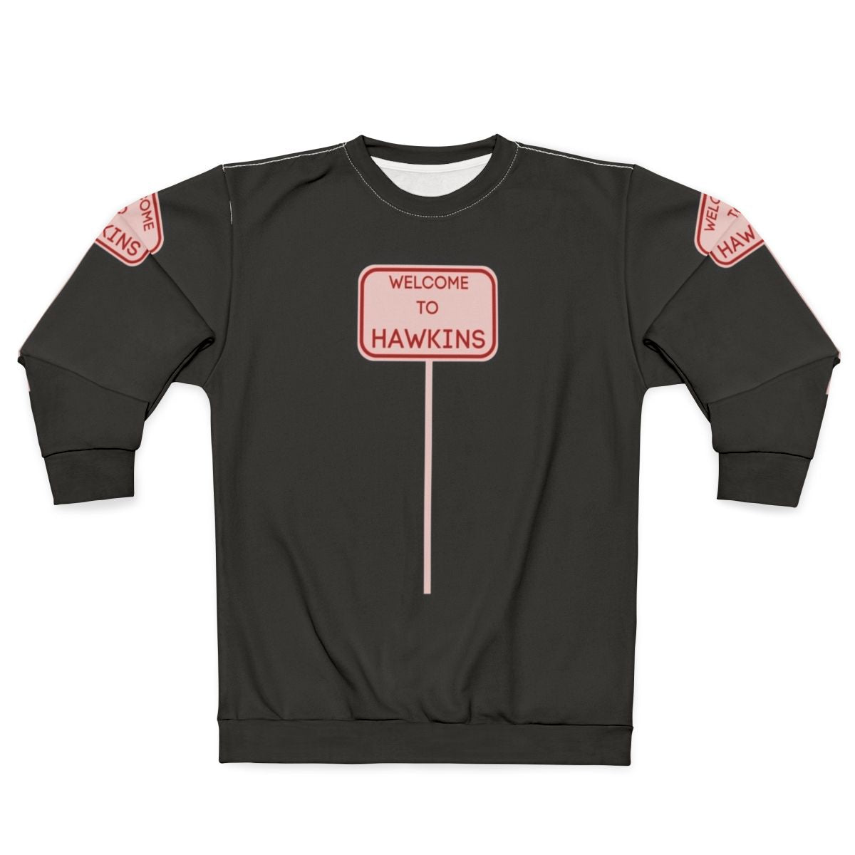 Hawkins Sweatshirt featuring Stranger Things characters and the Demogorgon