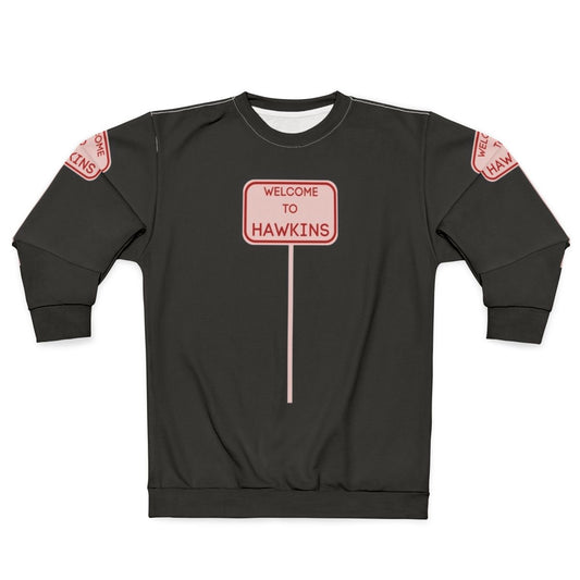 Hawkins Sweatshirt featuring Stranger Things characters and the Demogorgon