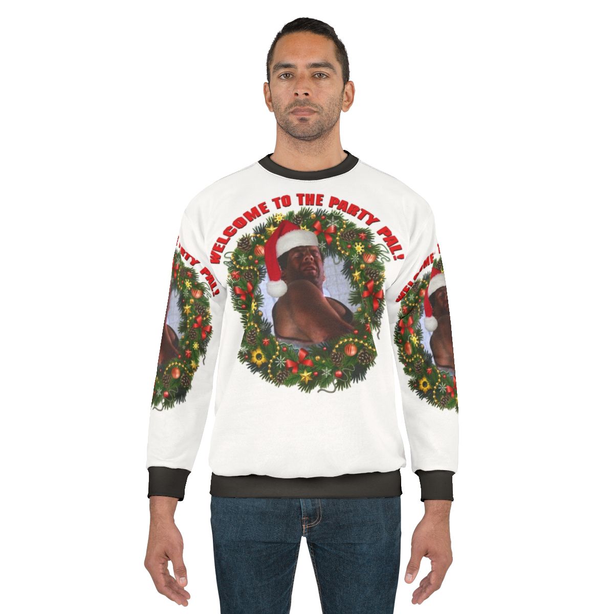 Die Hard "Welcome to the Party Pal" Retro 80s Christmas Sweatshirt