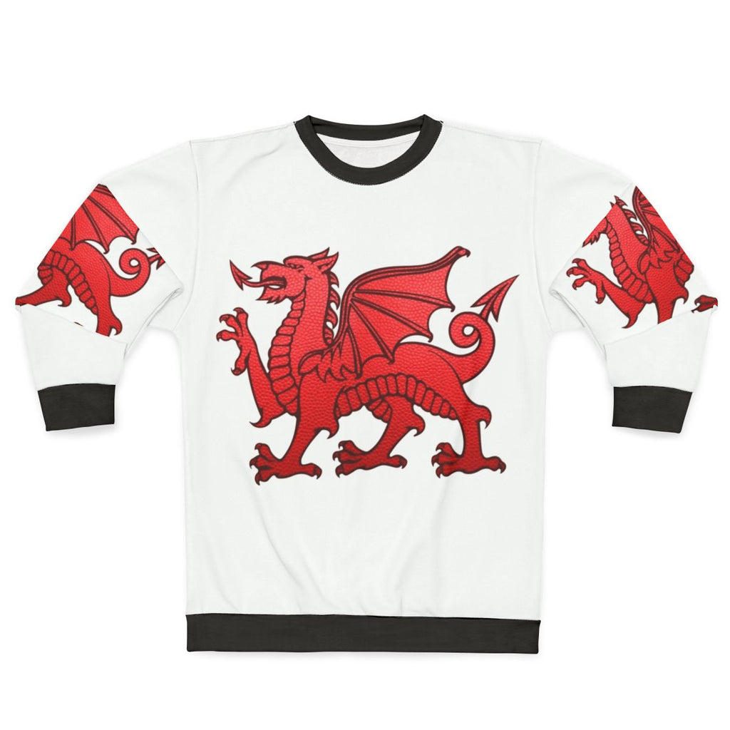 Welsh red dragon leather texture sweatshirt