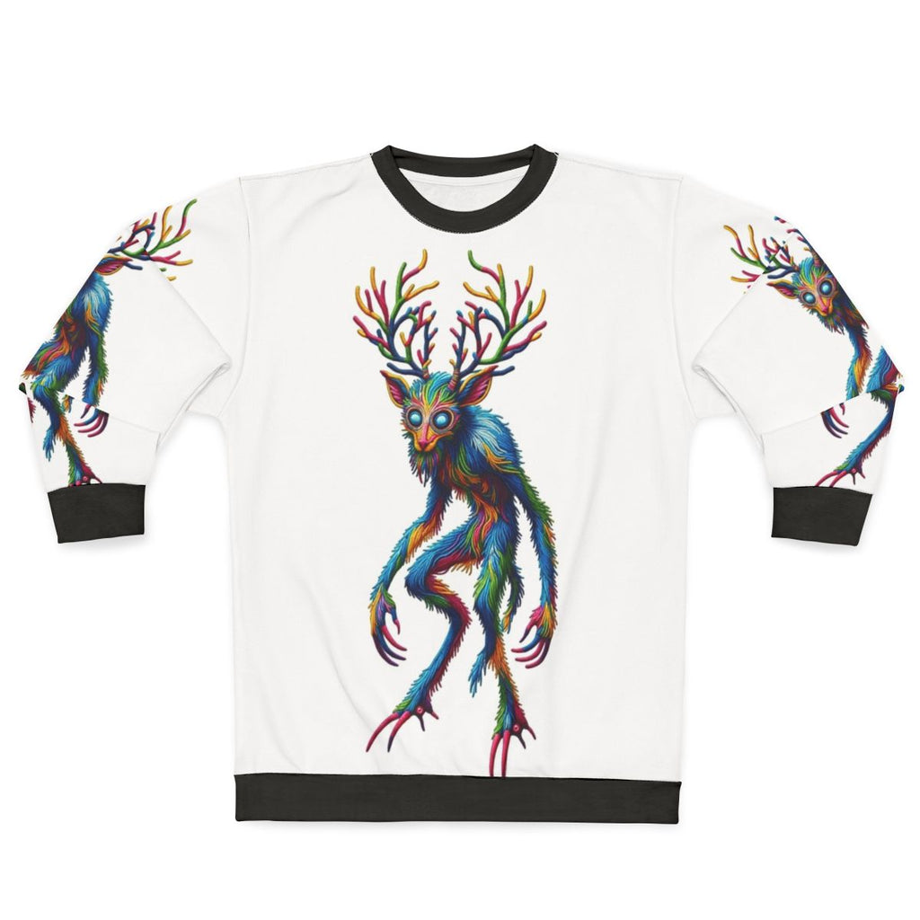 Embroidered Wendigo Sweatshirt featuring a legendary beast of fantasy mythology