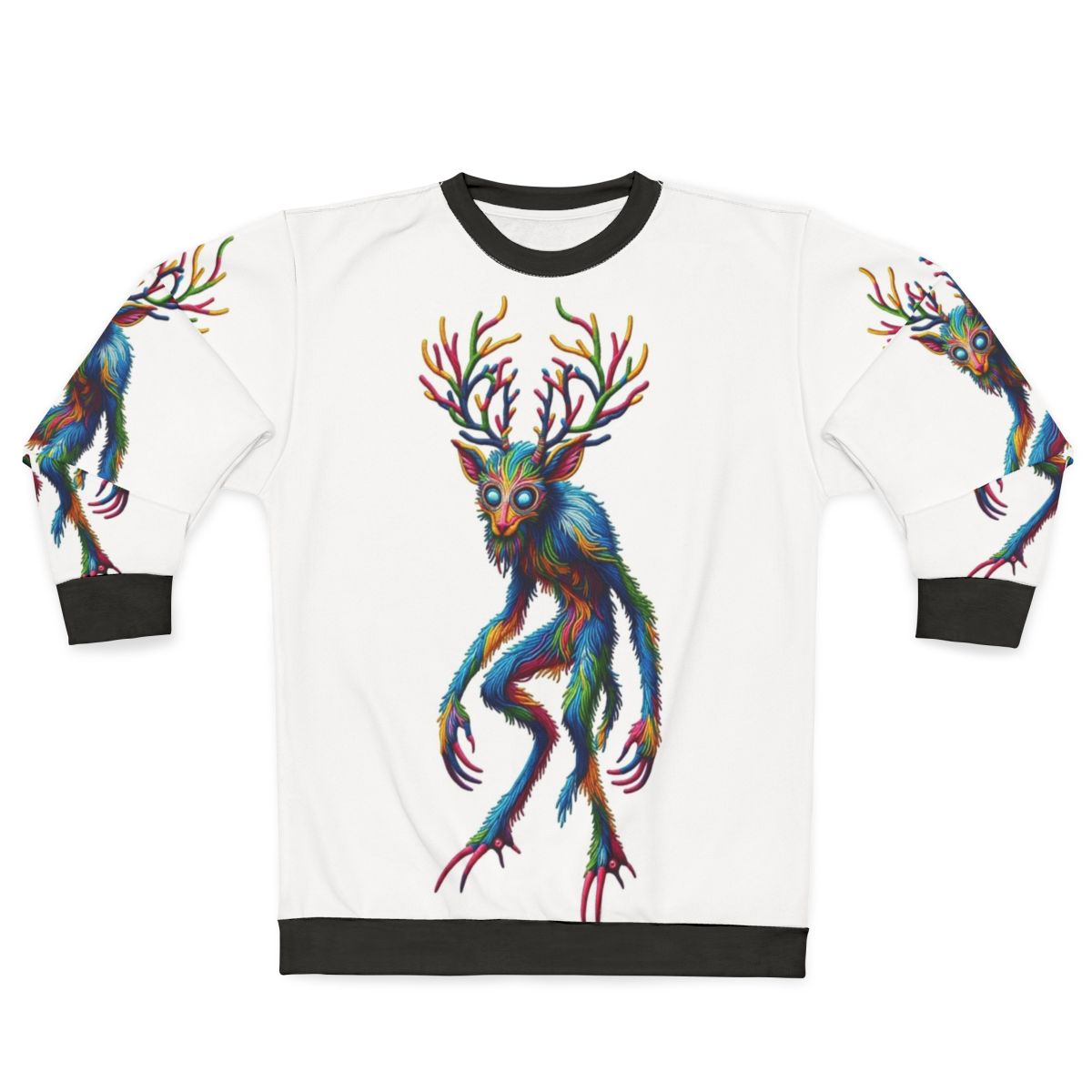 Embroidered Wendigo Sweatshirt featuring a legendary beast of fantasy mythology